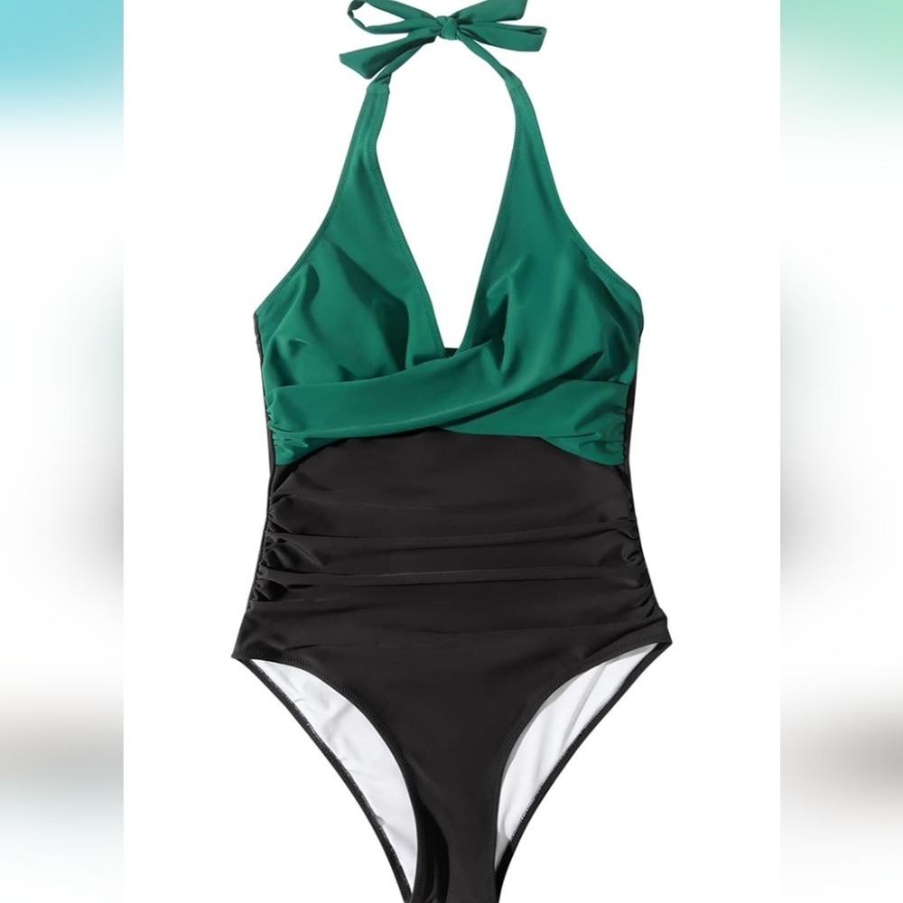 SUUKSESS Halter One Piece Tummy Control  Swimsuit